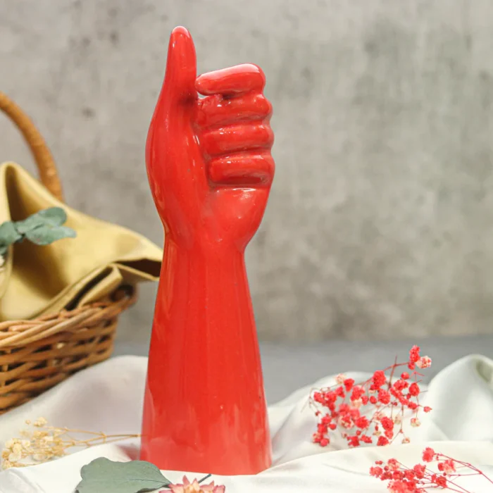 Goddess Hand Shaped Flower Vase - Red 1