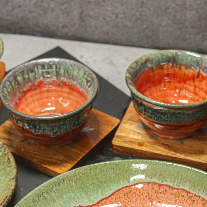 Elegant Blush Emerald Ceramic Bowl