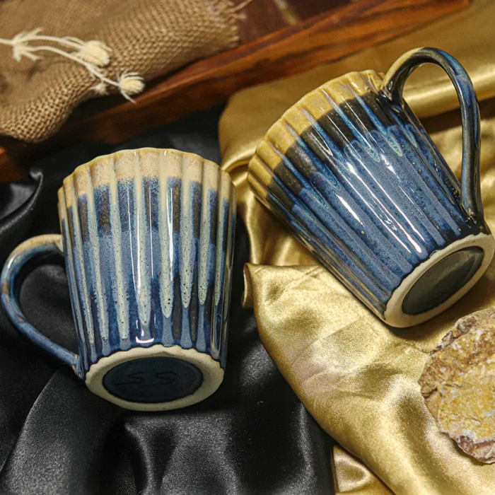 Luxury 4 Inches Cobalt Blue Ceramic Mug
