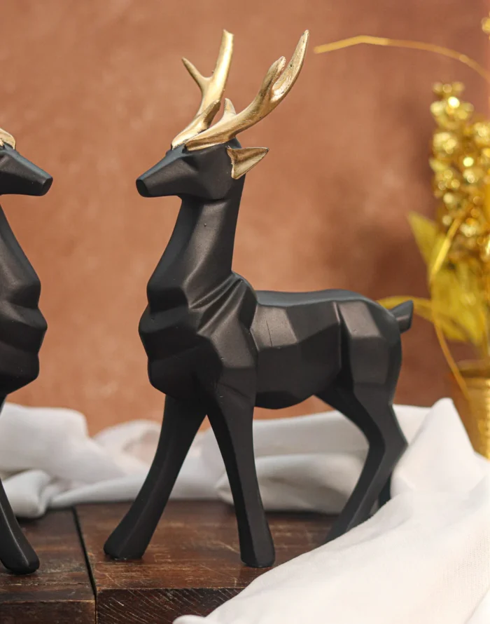 Resin Deer Set - Black Set of 2 luxury