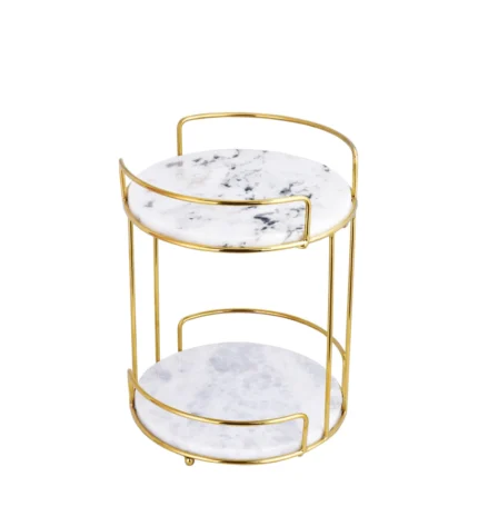 Round 2 Tier Marble Stand (Gold)