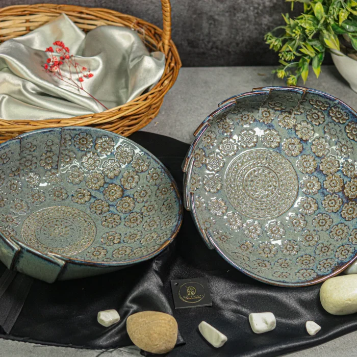 Sage Serving Ceramic Artistic Bowl