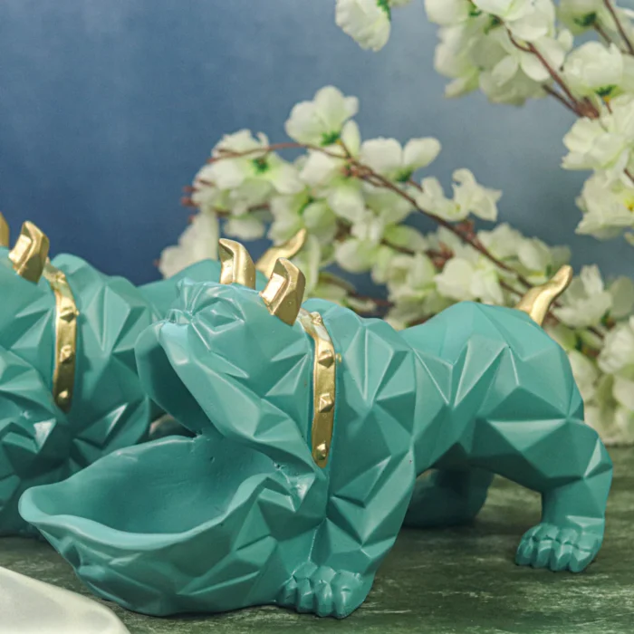 Showpiece Bulldog Resin Sculpture - Set of 3