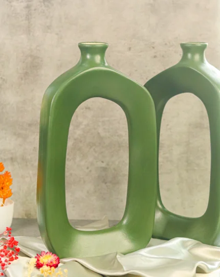 Sleek Ceramic Flower Vase - Green best