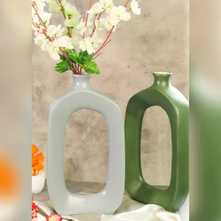 Sleek Ceramic Flower Vase - Set of 2
