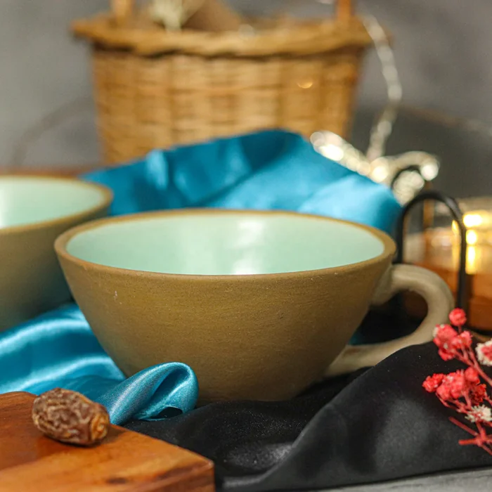 Turquoise Teracotta Coffee Cup