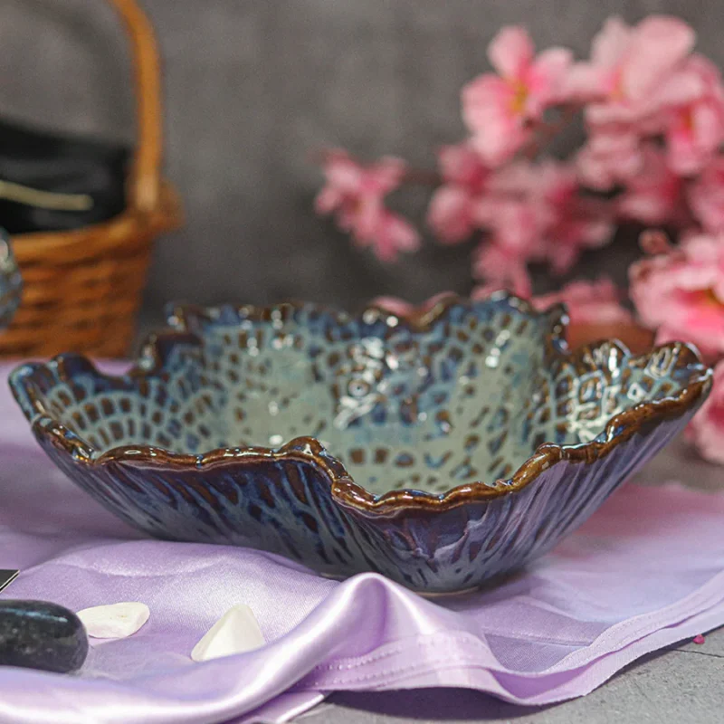 classy Crocodile Flower Ceramic Artistic Bowl