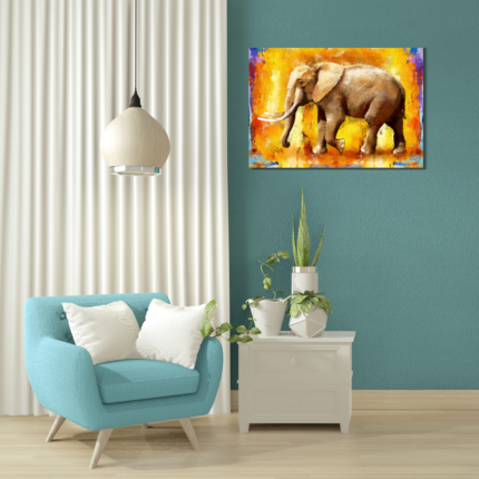 Elephant abstract Glass Print