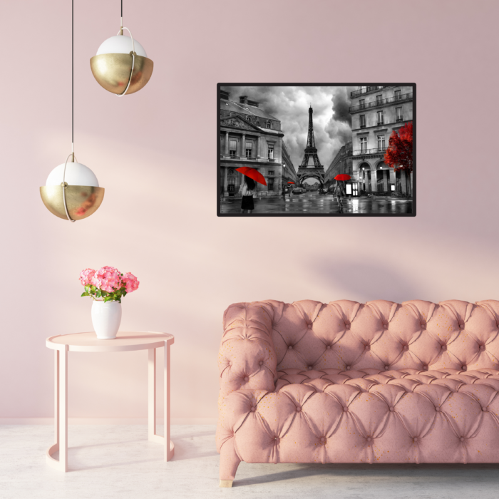 Red & Black Paris Abstract Canvas Print