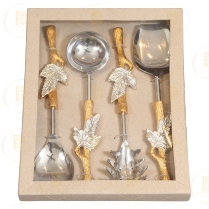 Beautiful Two Tone Golden Silver Serving set