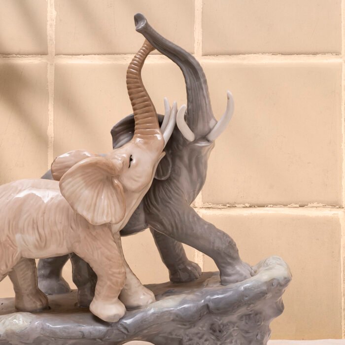 Lladro design porcelain lucky elephant pair 1